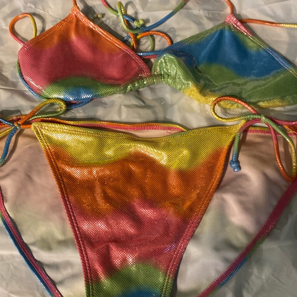 Shiny sparklely bikini multi color